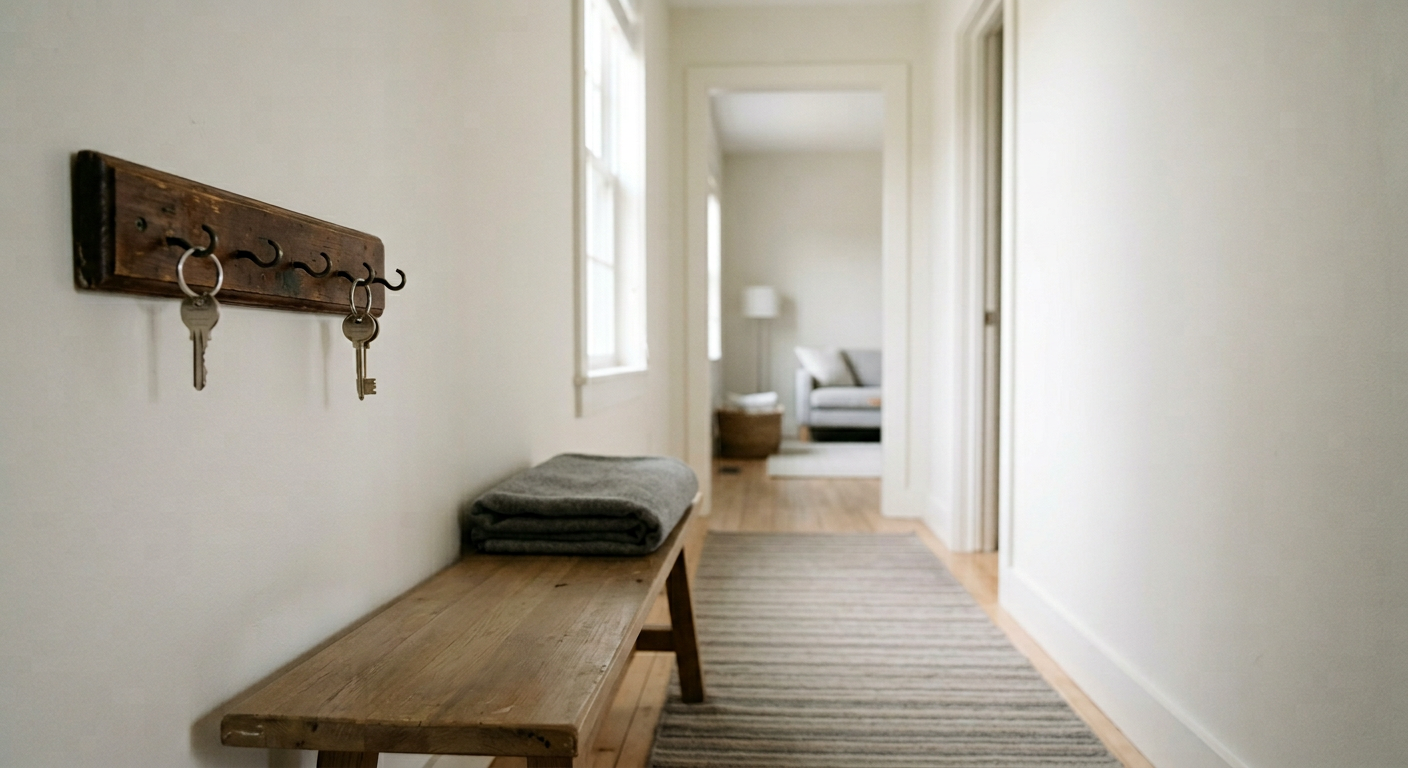 Clean, minimal photograph related to sober living roommate issues: how to handle conflict in recovery housing. No people, no text.