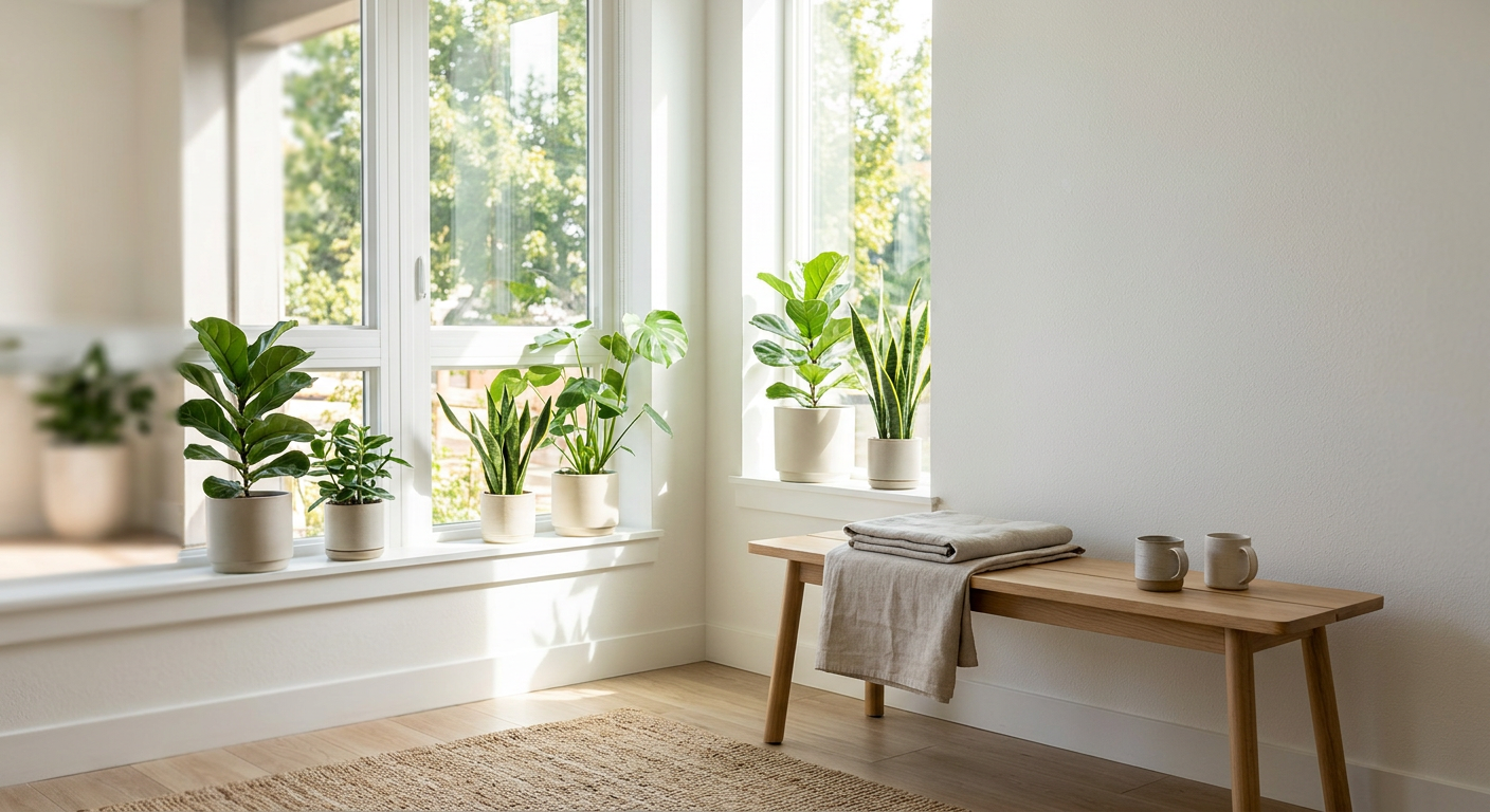 Clean, minimal photograph related to reducing vacancy in your sober living home: 7 tactics that work in recovery housing. No people, no text.