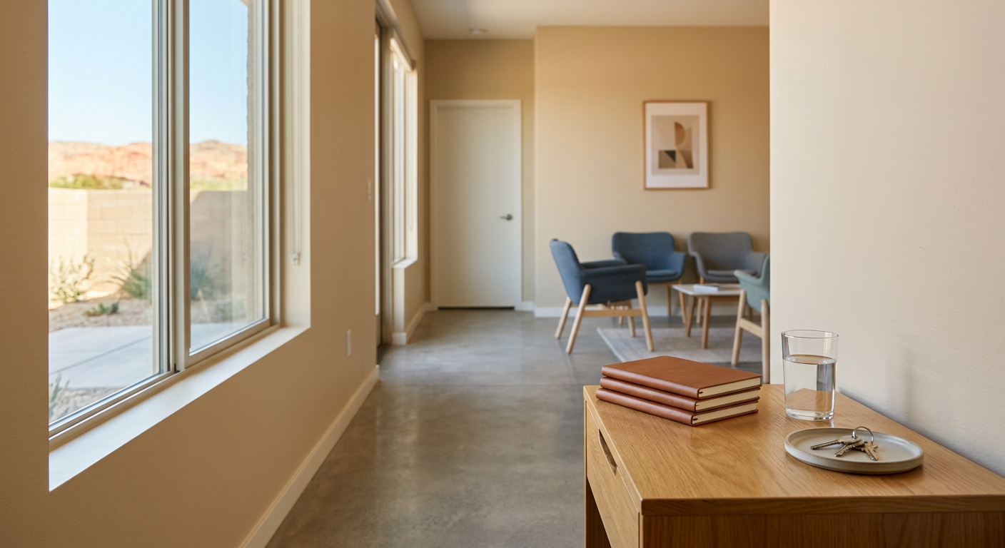 Clean, minimal photograph related to arizona sober living: regulations, market size, and opportunity in recovery housing. No people, no text.