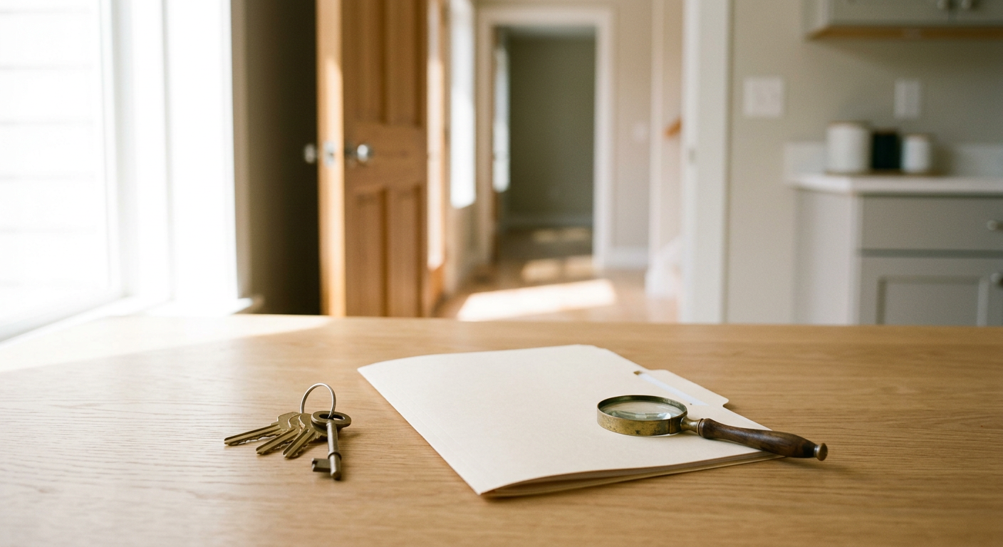 Clean, minimal photograph related to background check requirements for sober living staff in recovery housing. No people, no text.