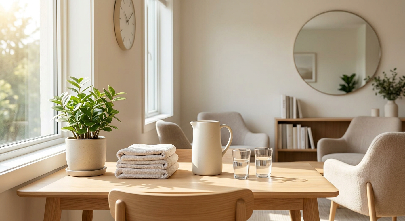 Clean, minimal photograph related to sober living home rules: what to expect as a resident in recovery housing. No people, no text.