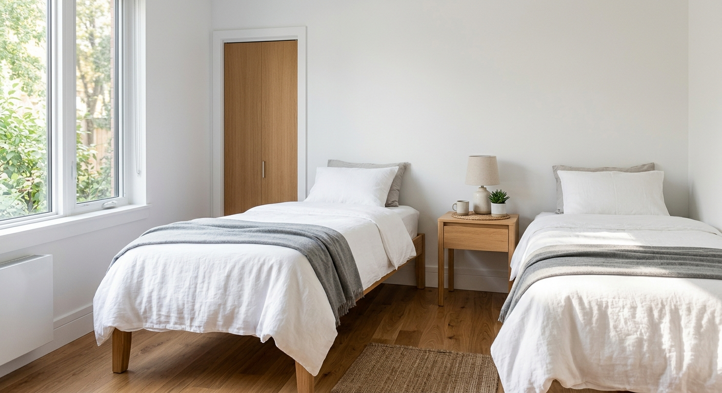 Clean, minimal photograph related to sober living marketing roi: which channels actually fill beds in recovery housing. No people, no text.