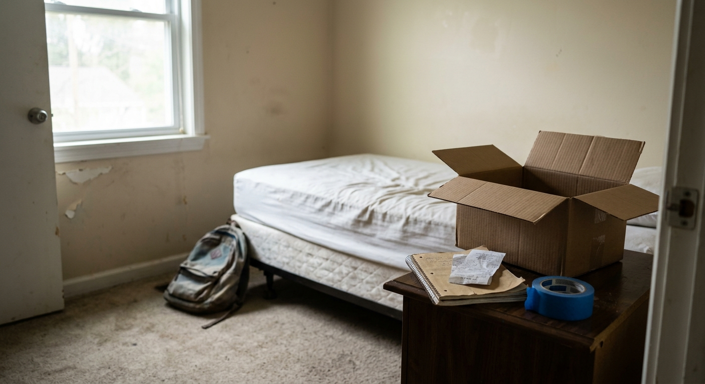 Clean, minimal photograph related to the true cost of resident turnover in sober living homes in recovery housing. No people, no text.