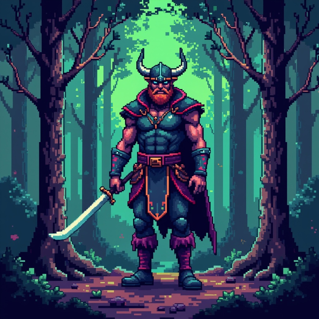 cyberviking-vikingcyberpunk-in-a-forest-8-bit-eeun7klm3g