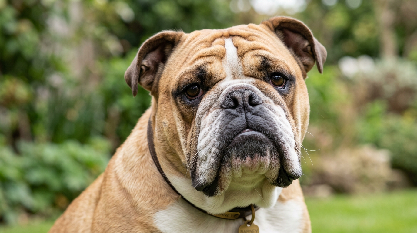English Bulldog portrait illustrating bite force and jaw structure