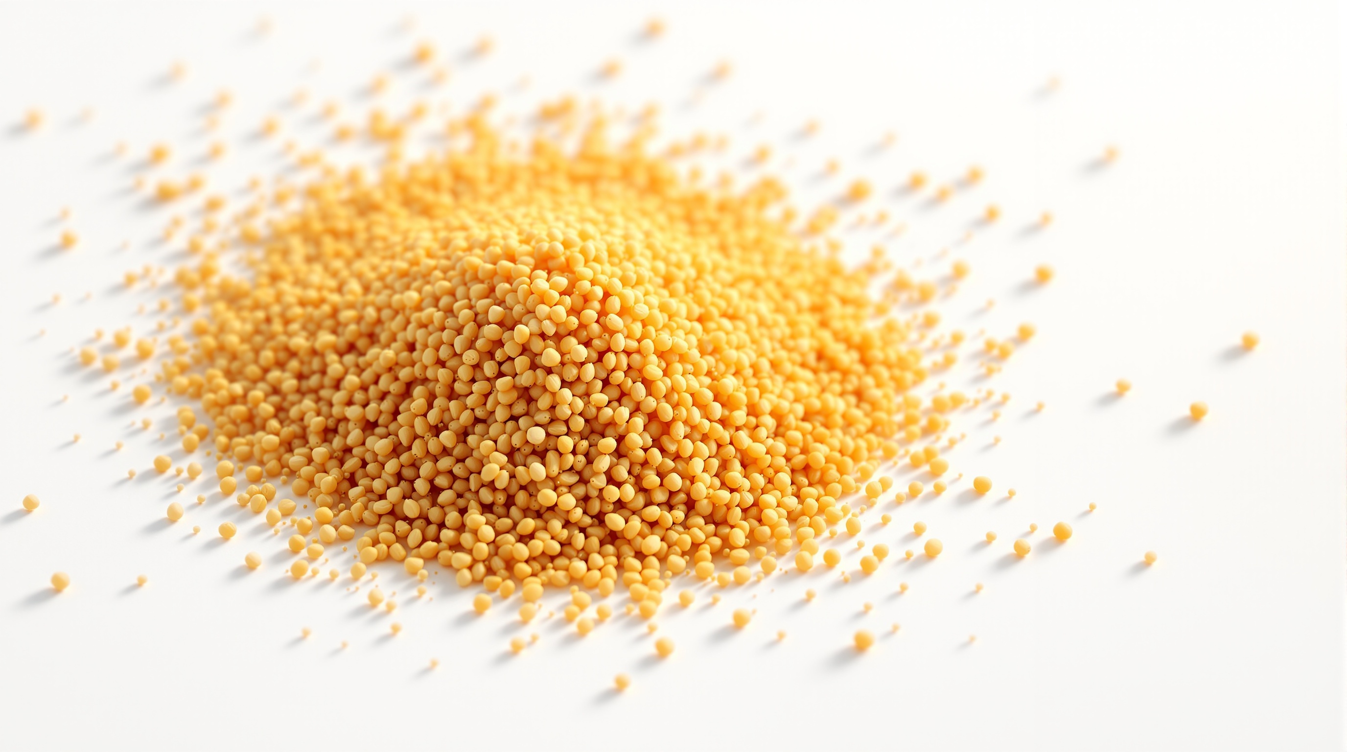 고운 황갈색 맥주효모 분말의 극사실주의 접사 이미지