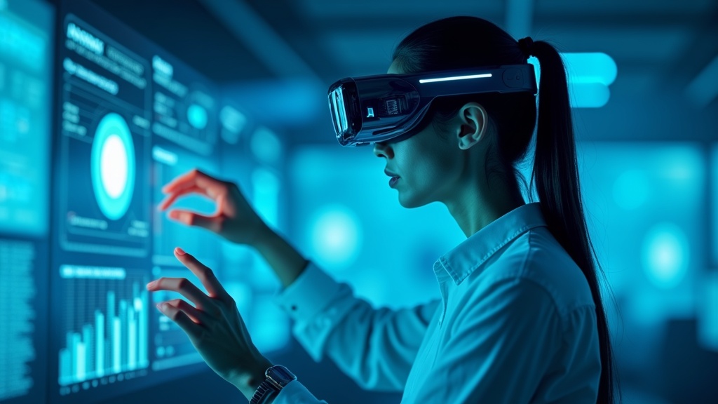 Usuario utilizando un visor Meta Quest dentro de Horizon Worlds