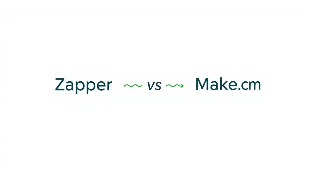 Zapier vs Make.com for business automation illustration