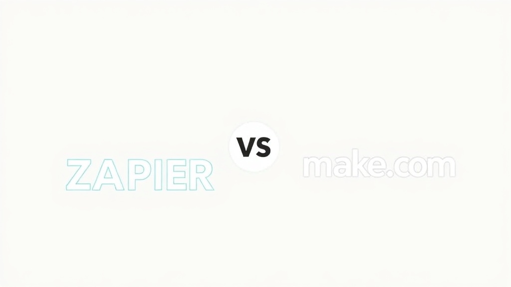 Zapier vs Make.com for business automation diagram