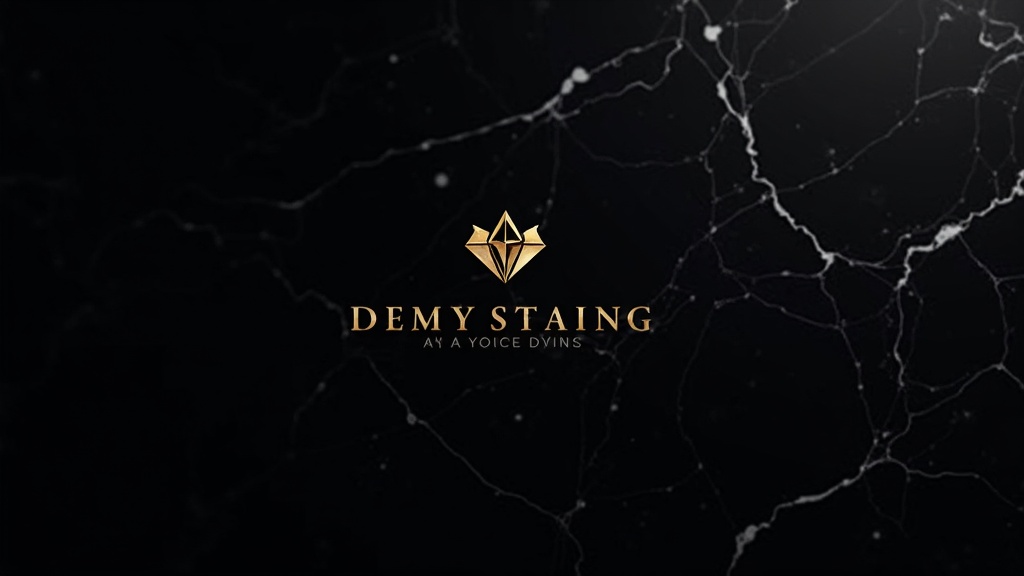 Elegant luxury brand logo with gold foil effect on dark marble background with sophisticated minimalist typography