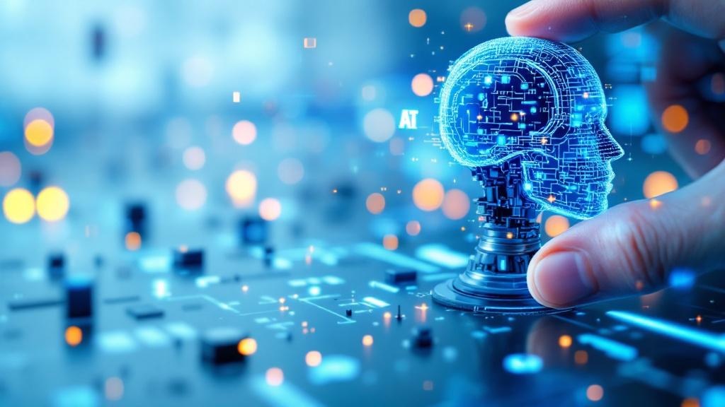 Small business owner using AI tools on laptop to boost productivity and efficiency.