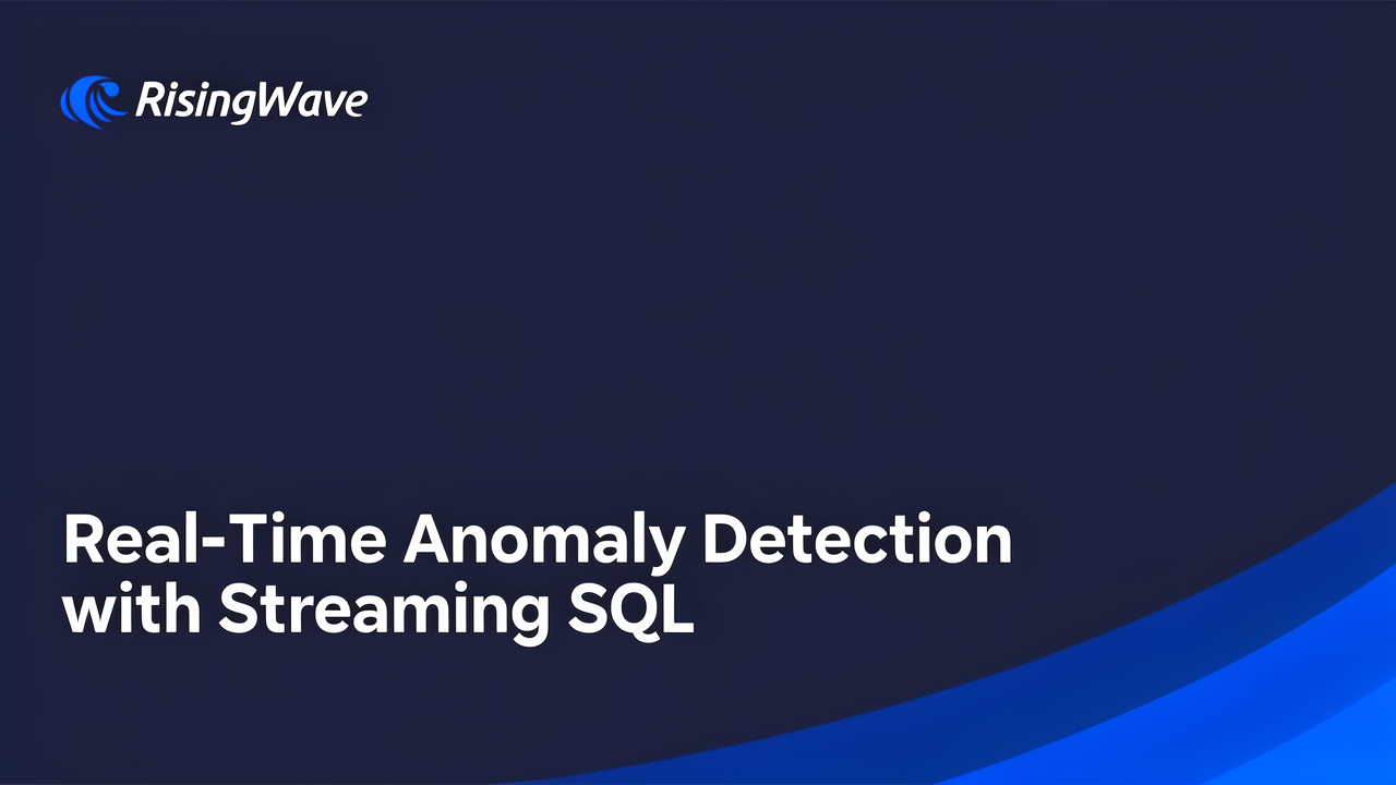 Real-Time Anomaly Detection with Streaming SQL