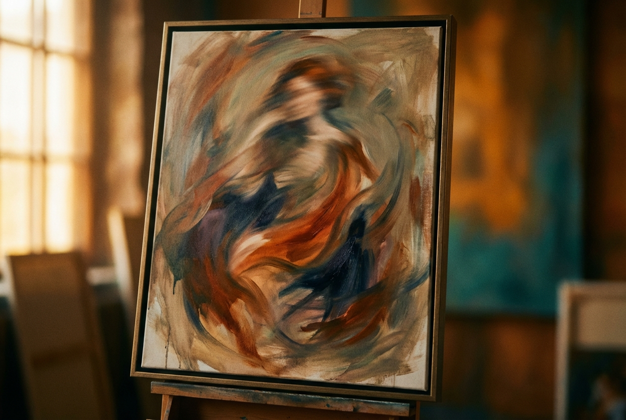 AI-generated painterly neo-soul music video frame with watercolor textures