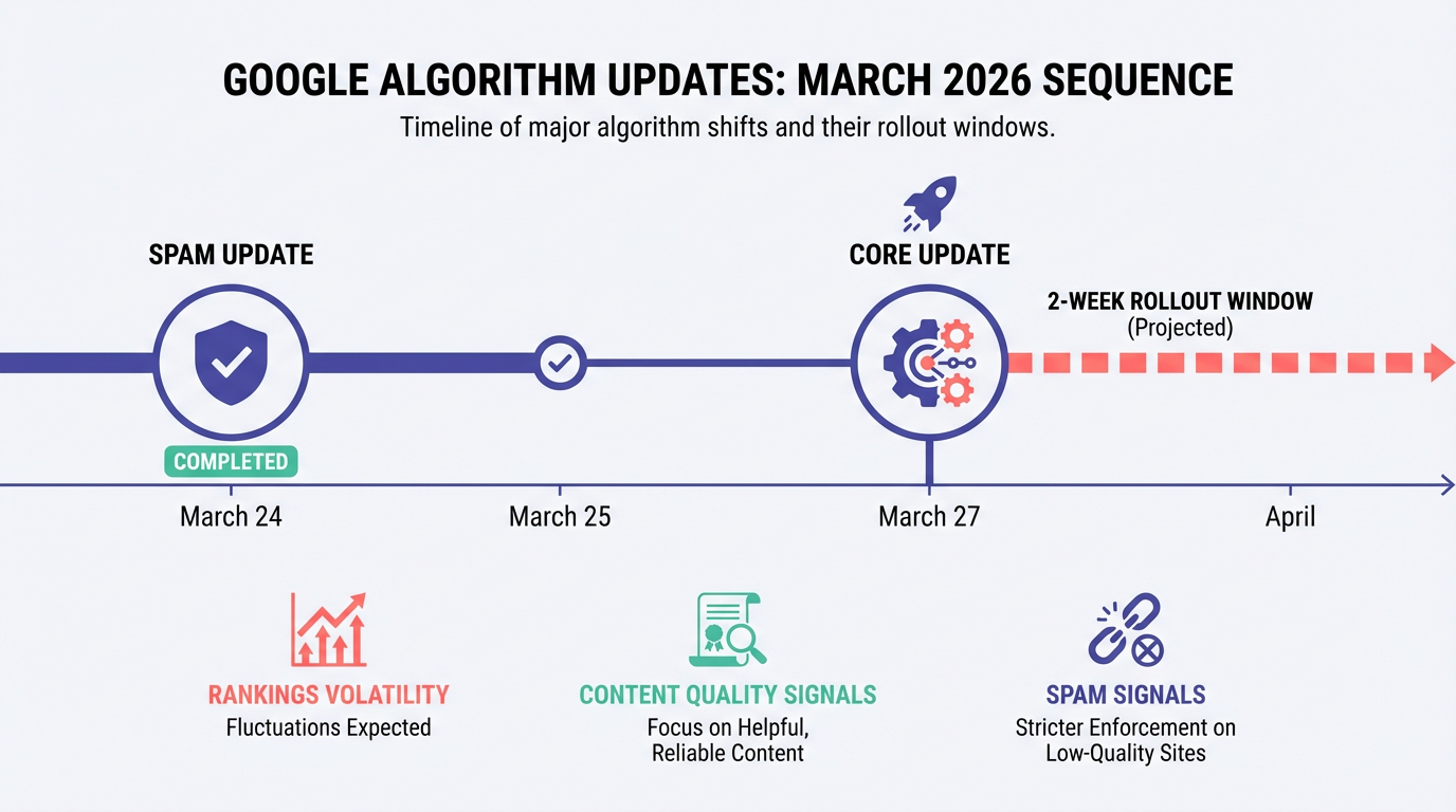 Google March 2026 spam update and core update timeline