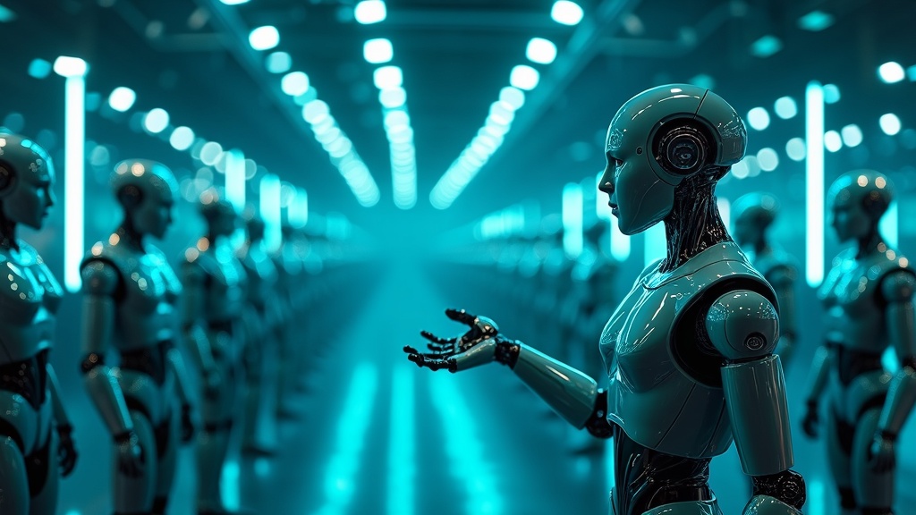 Línea de producción automatizada de los robots humanoides de Agibot
