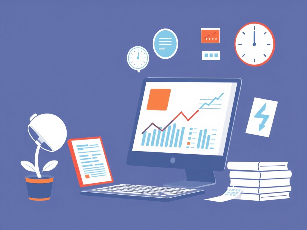 Illustration of user-friendly AI-powered accounting software interfaces for small business in 2024