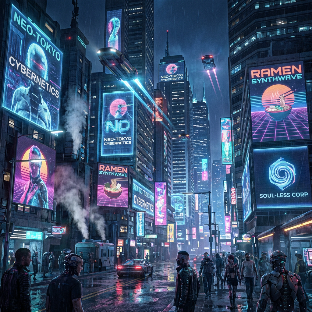 Cyberpunk city skyline generated instantly with no login AI image generator