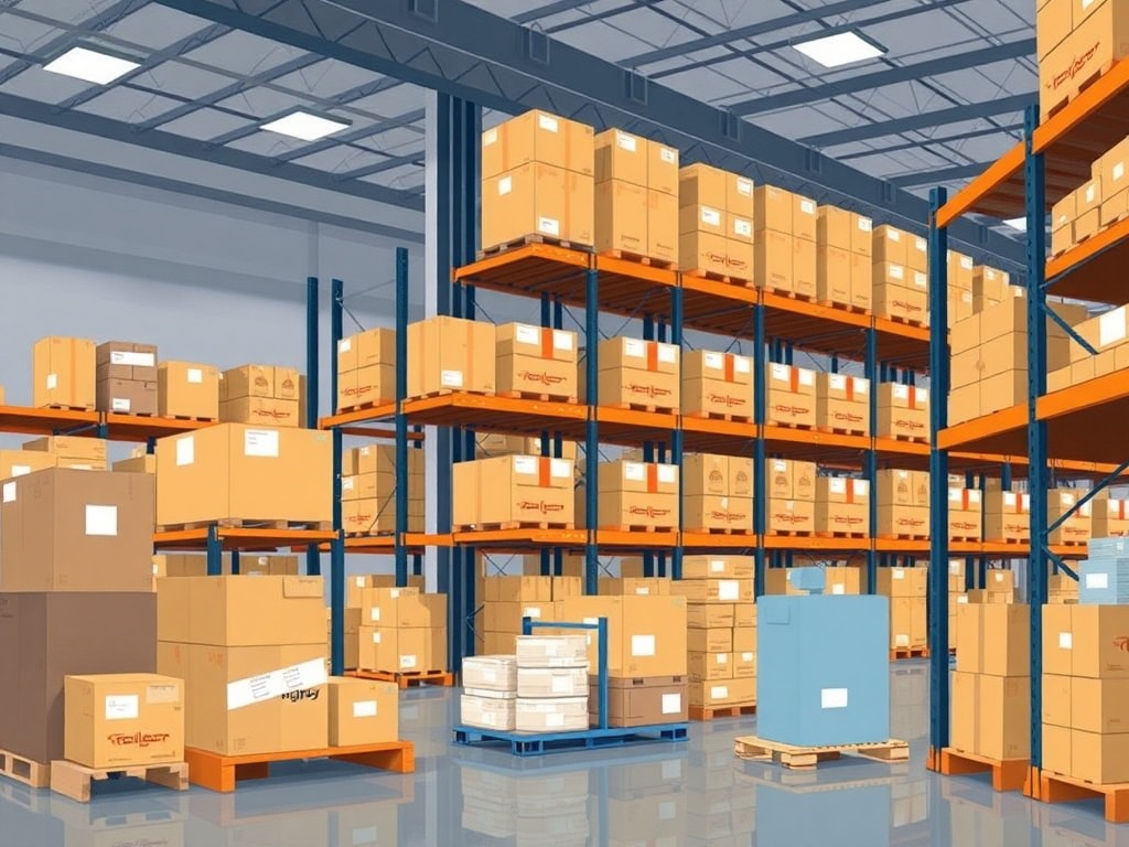 Illustration of AI-powered supply chain and inventory management optimization process