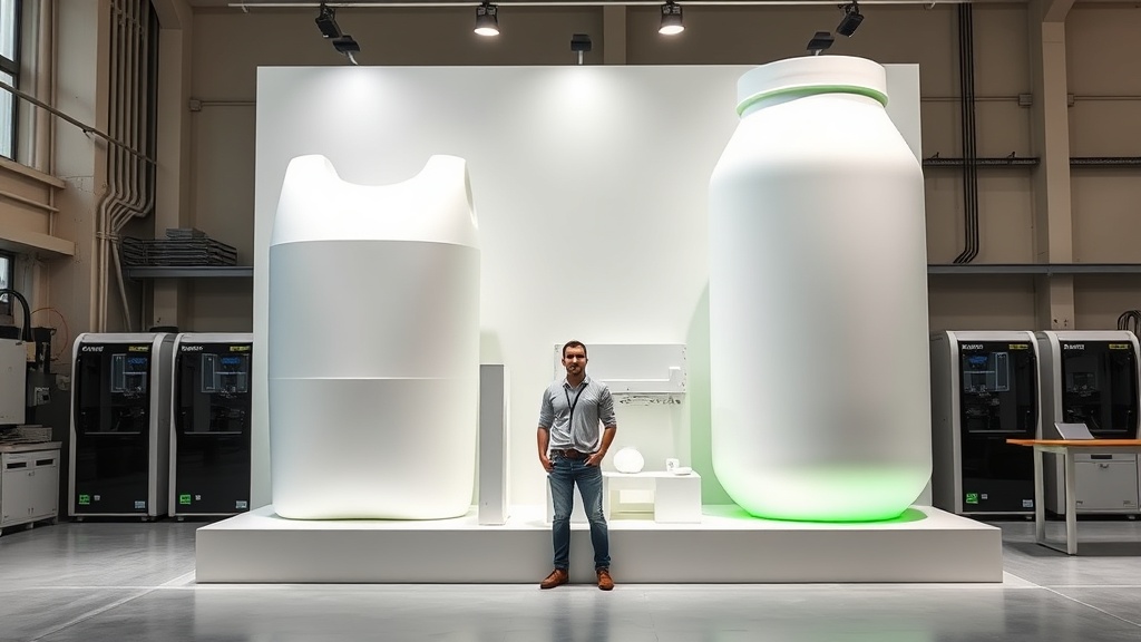 PLV 3D géante PAMI3D en impression 3D grand format pour stand salon