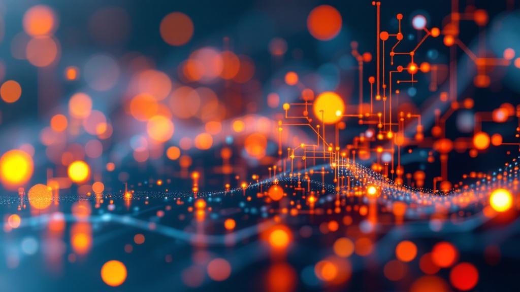 Futuristic AI tools interface with digital icons representing automation and machine learning technology