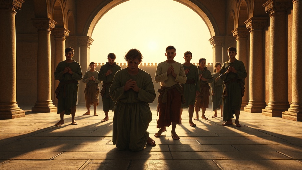 Allegorical devotional scene