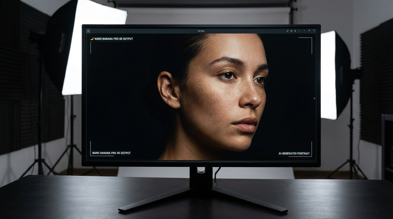 Photorealistic AI-generated portrait showcasing Nano Banana Pro 4K quality output