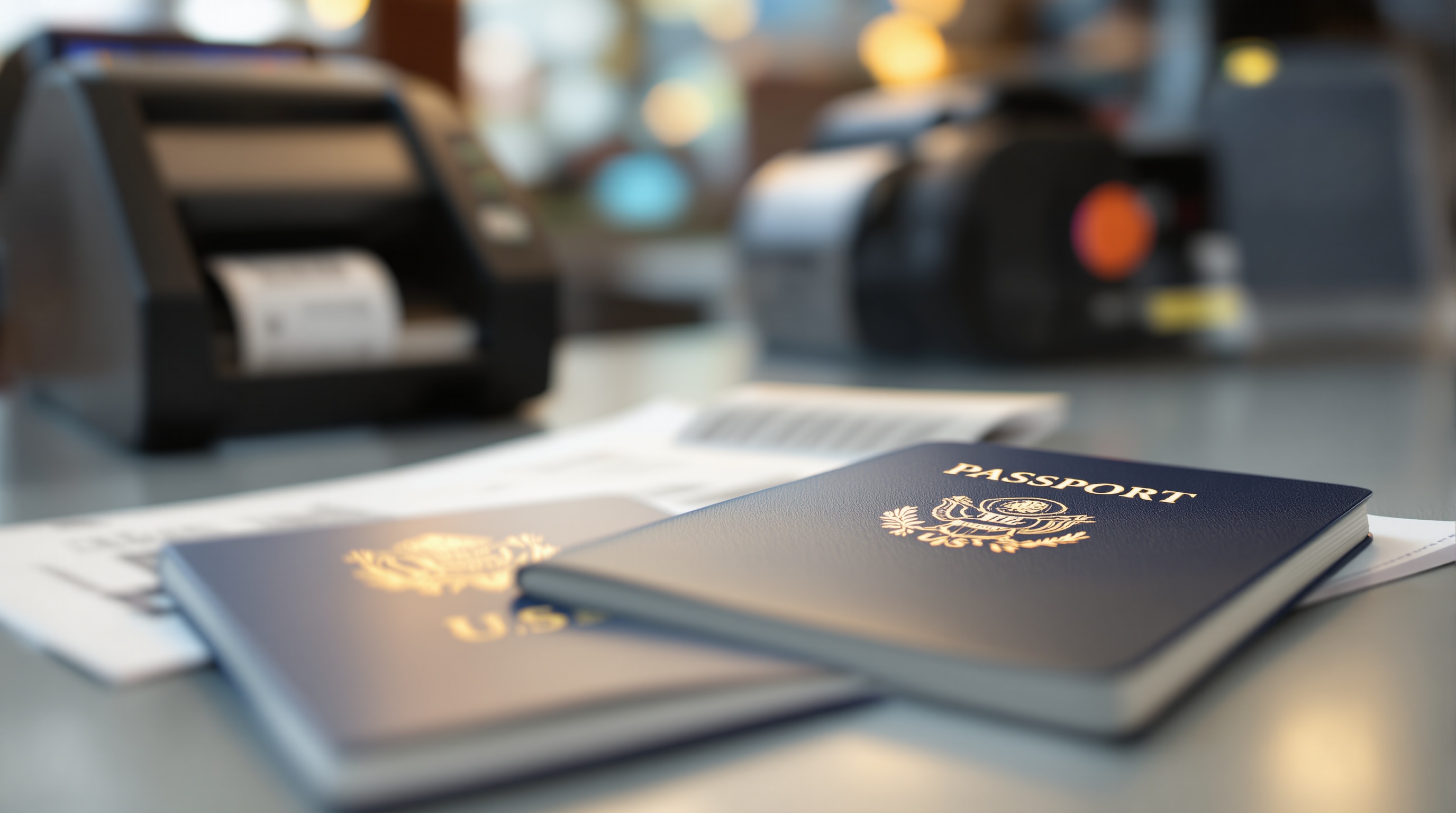 US passport and boarding pass on shipping counter at Horizon Pack and Ship Elizabethtown KY