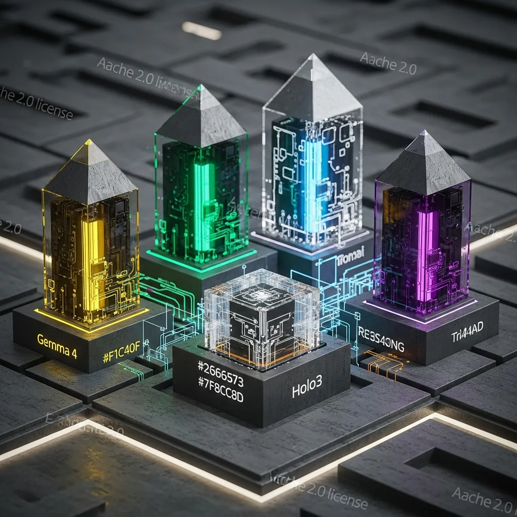 Modèles IA open source Apache 2.0 : Gemma 4, Bonsai, Holo3, Trinity