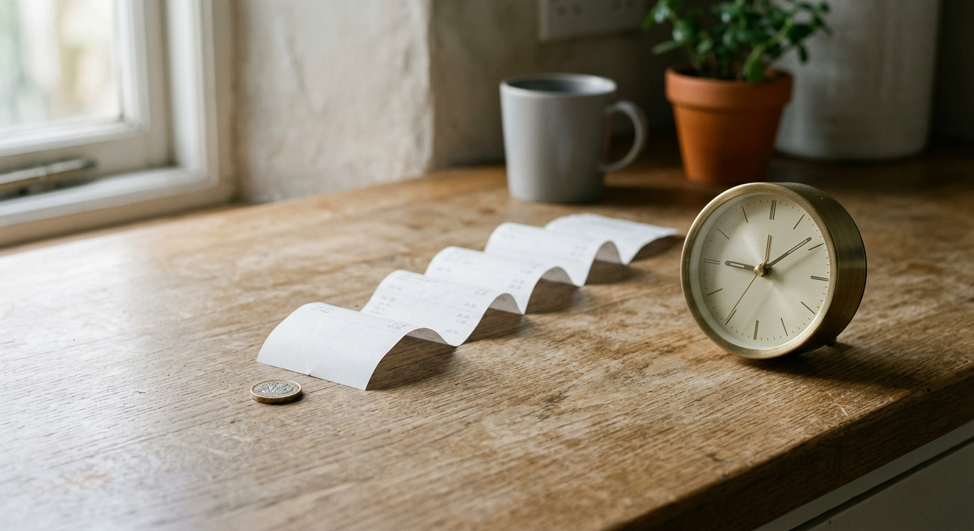 A calm editorial image representing making small costs feel visible before they pile up