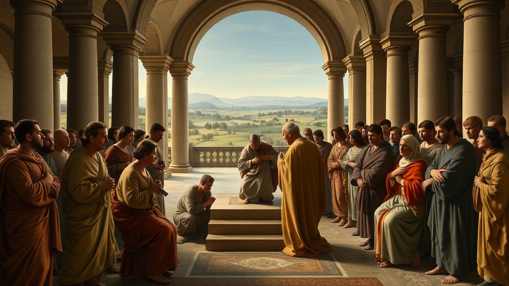 An allegorical religious scene