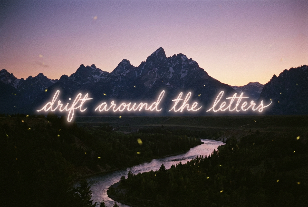 alt text: AI-generated indie lyric video with handwritten text over a dreamy landscape