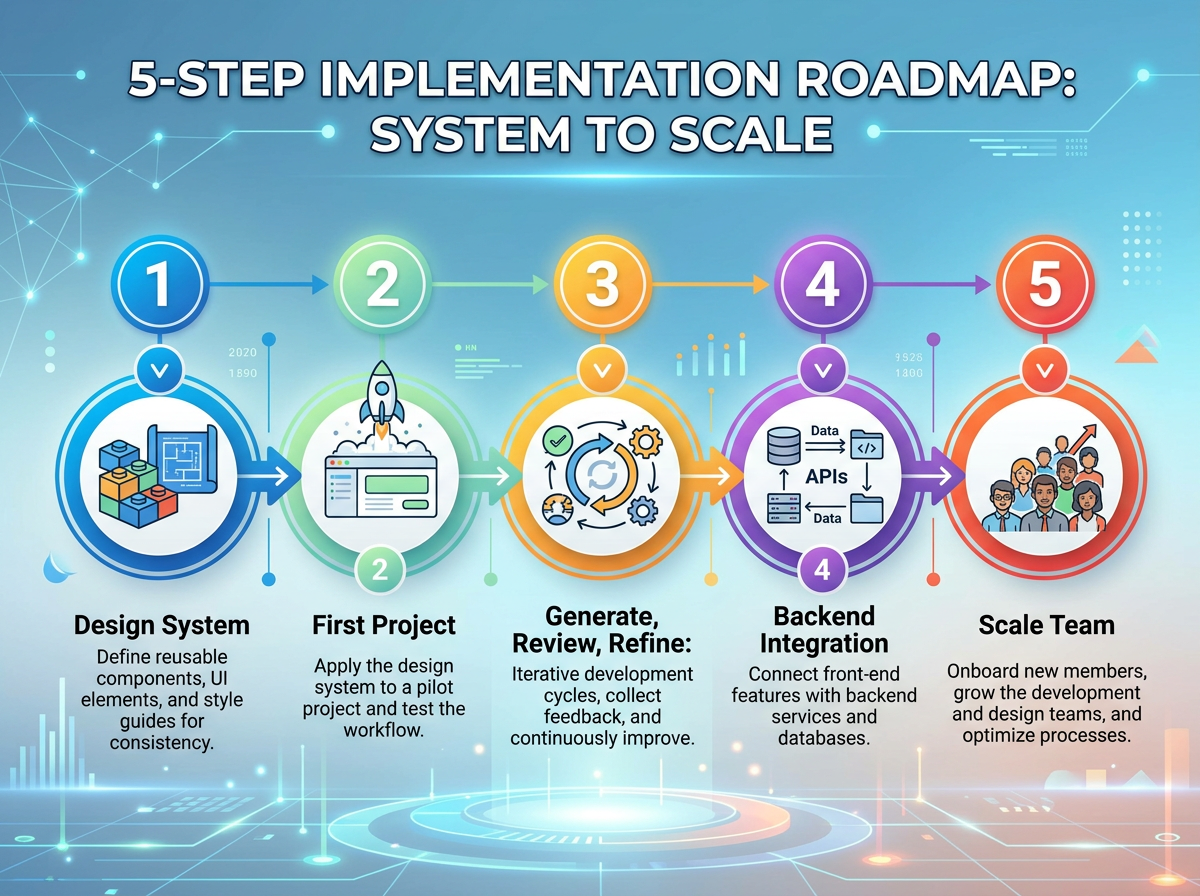 5-step implementation strategy for adopting screenshot to code AI in development workflow