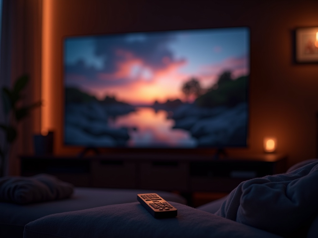 Persona usando el mando del Amazon Fire TV Stick 4K Plus en un salón moderno