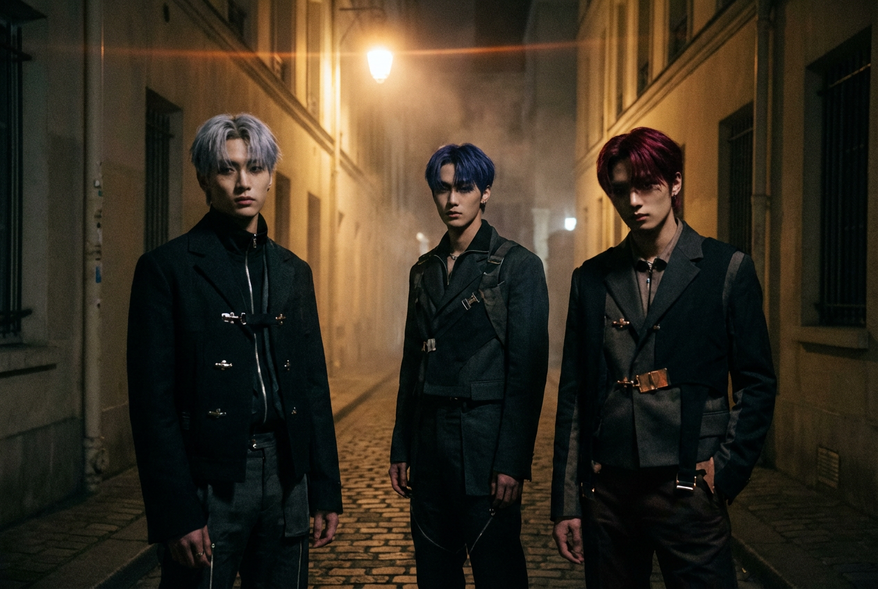AI-generated K-Pop boy group concept photo