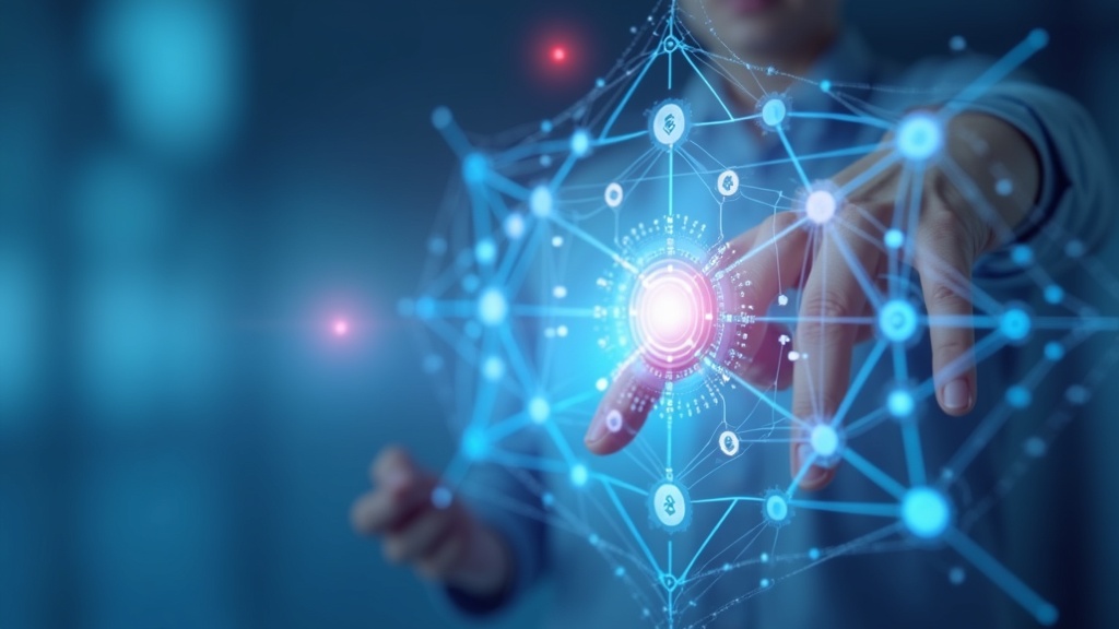 futuristic AI technology hologram interface