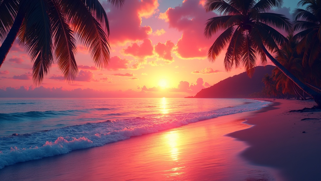 summer beach vacation tropical paradise sunset
