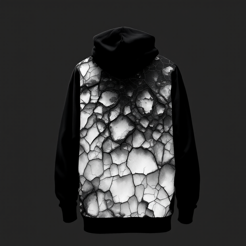 Viste el poder bruto de la naturaleza con este hoodie que captura la geometría p