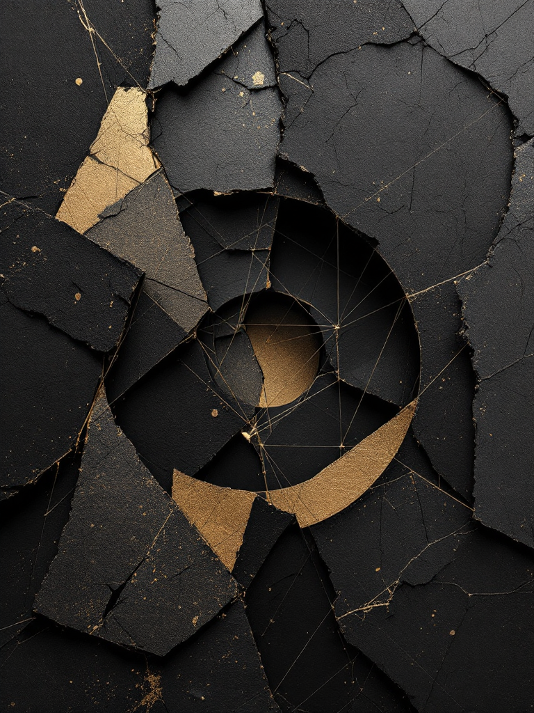 Las grietas doradas que atraviesan la cerámica rota revelan la belleza de lo imp