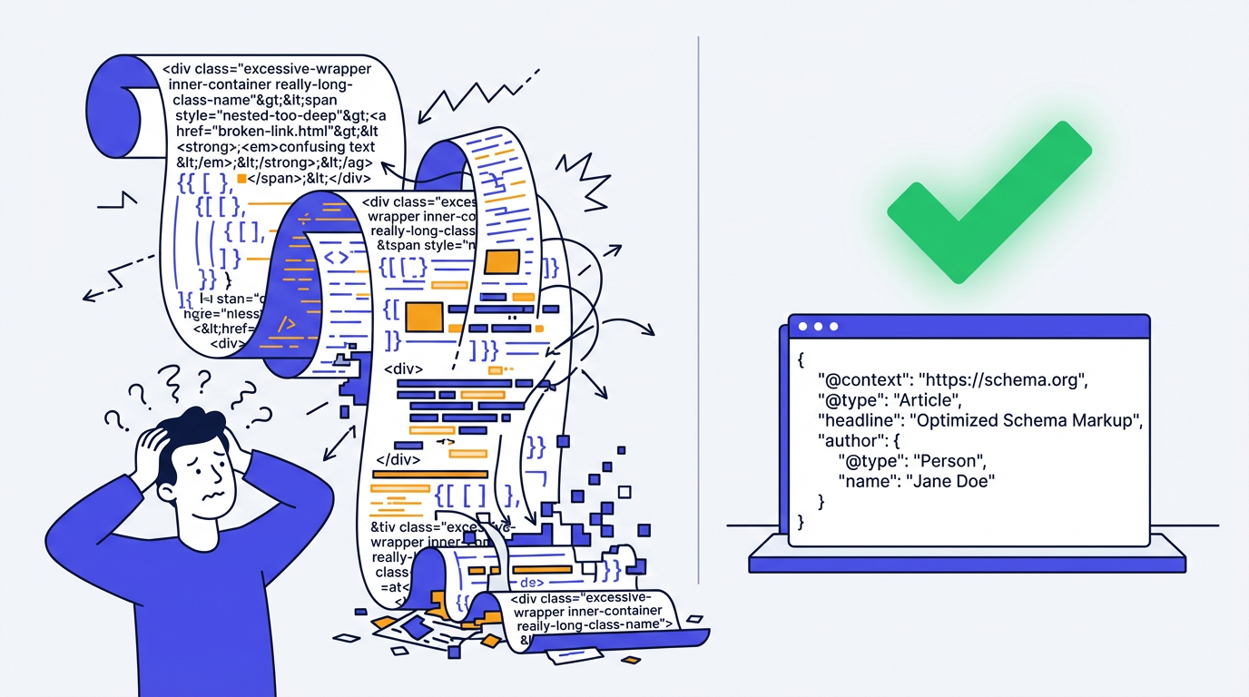 Illustration showing that clean, accurate schema is better than overly complex schema.