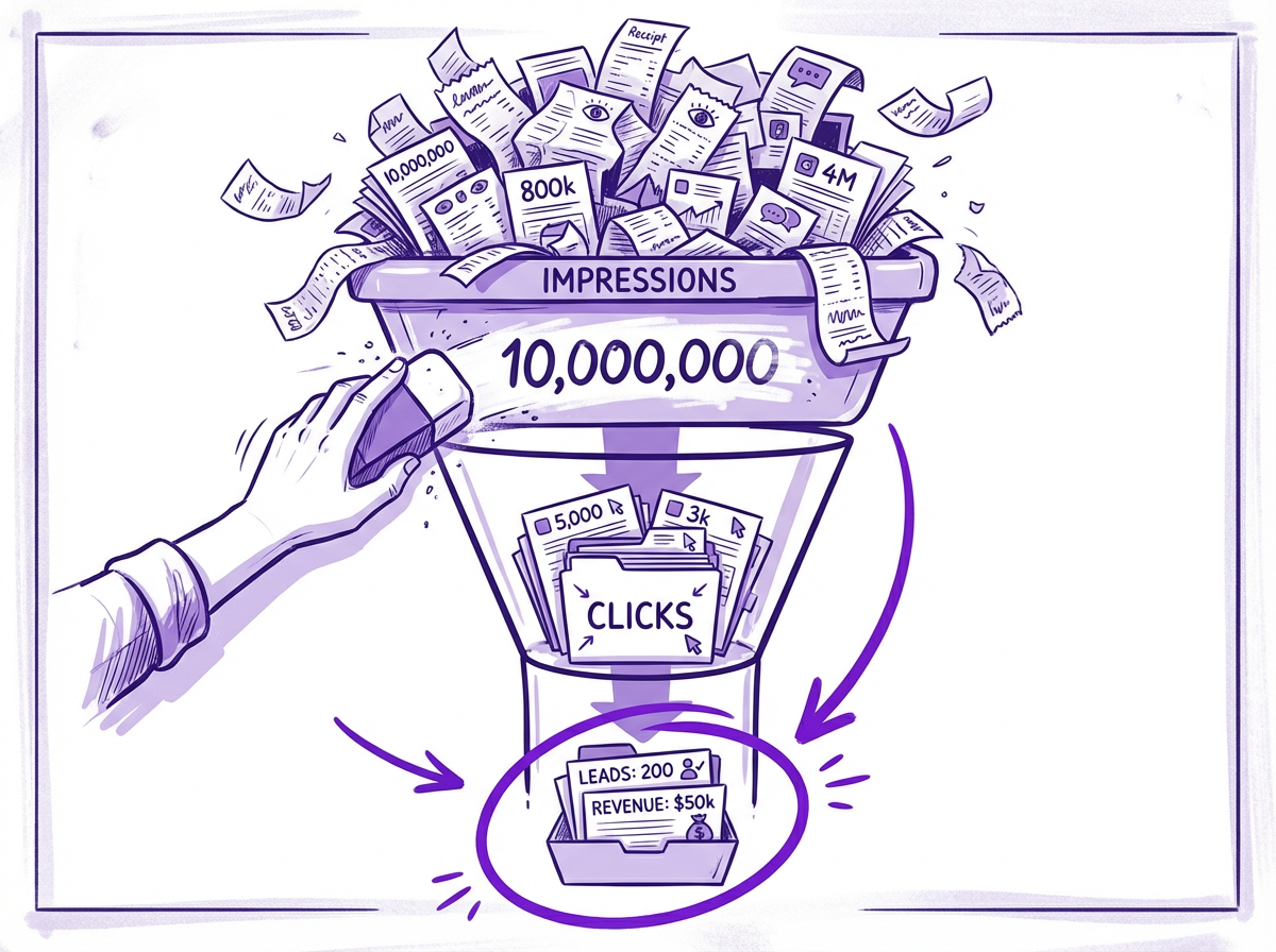 inflated impression counts vanity metric vs clicks and revenue