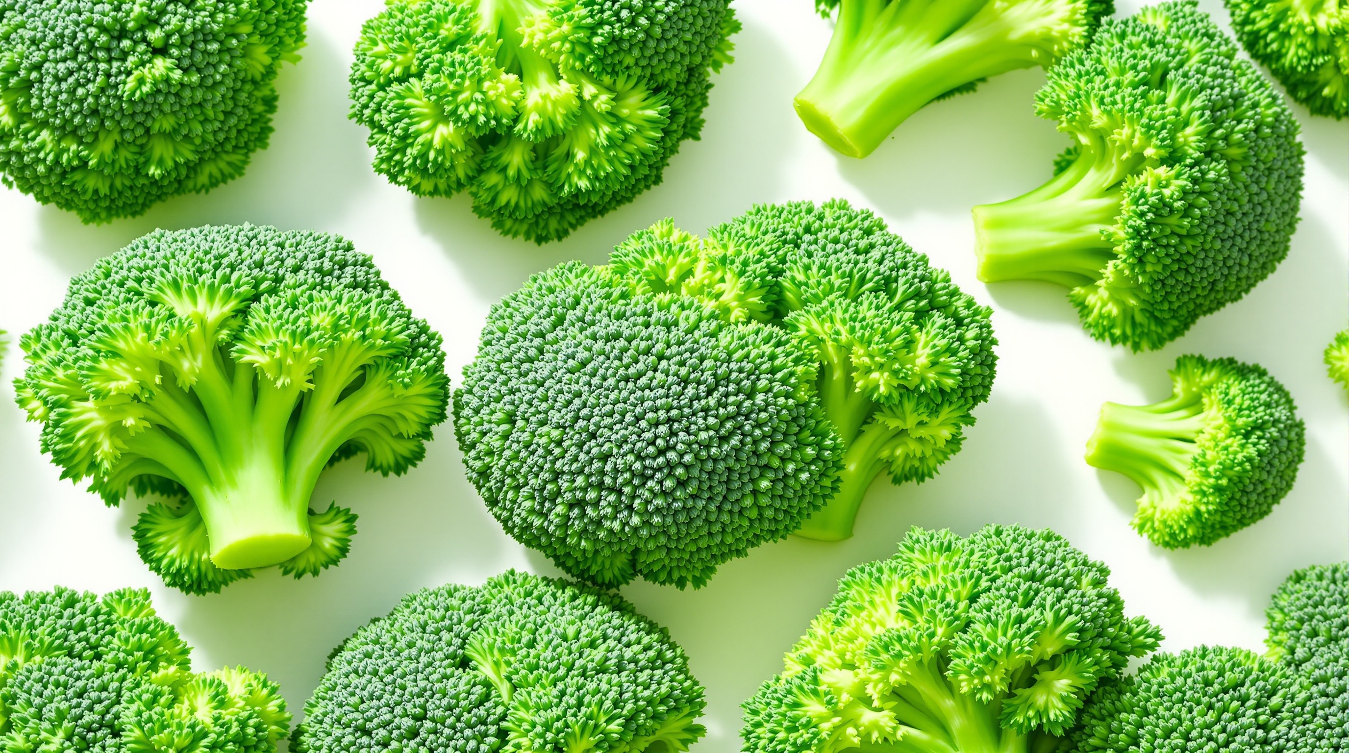 글루코시놀레이트 성분이 풍부한 신선한 브로콜리 꽃봉오리 접사