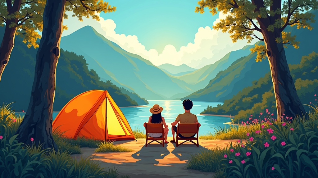 family camping tent summer Korea