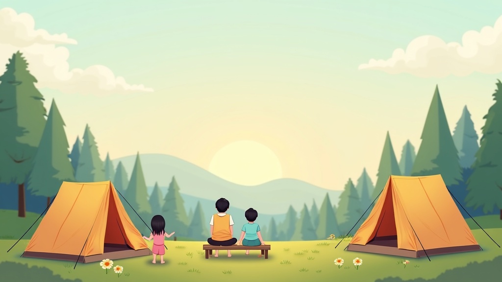 family camping tent summer Korea
