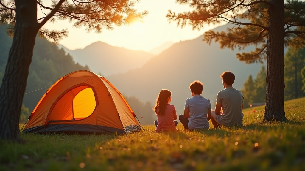 family camping tent summer Korea