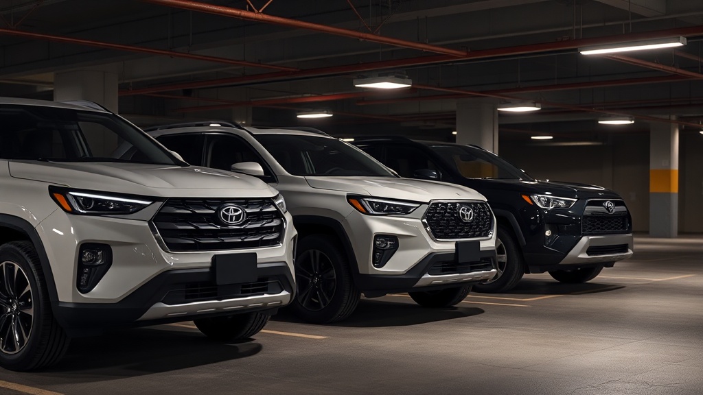 Três carros Turo de entrada estacionados em Orlando