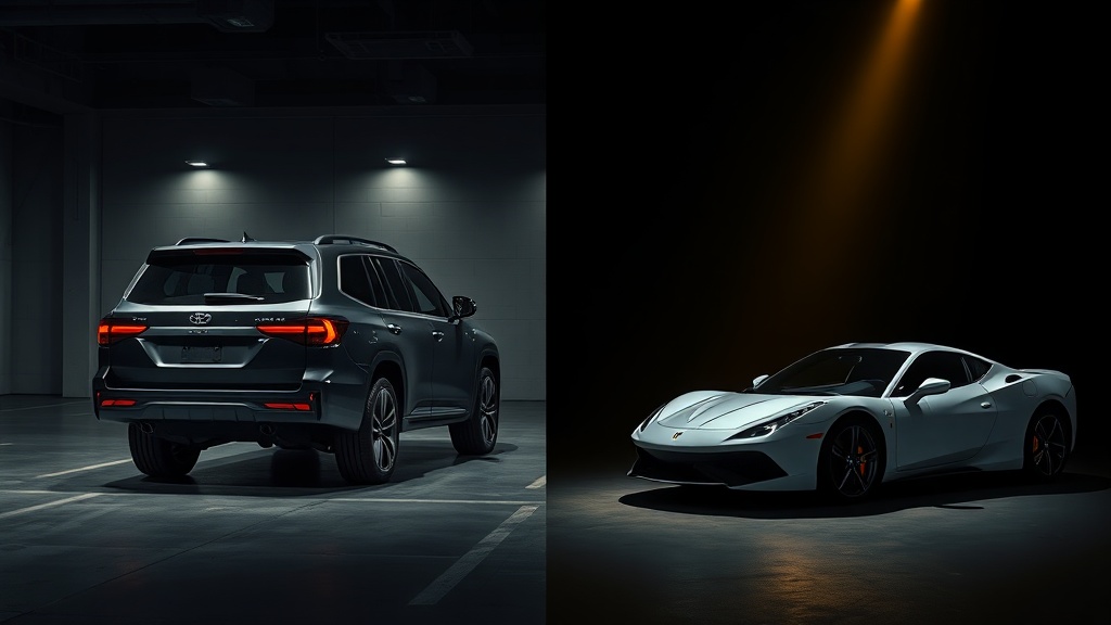 SUV grande vs carro compacto — perfis de carro Turo em Orlando