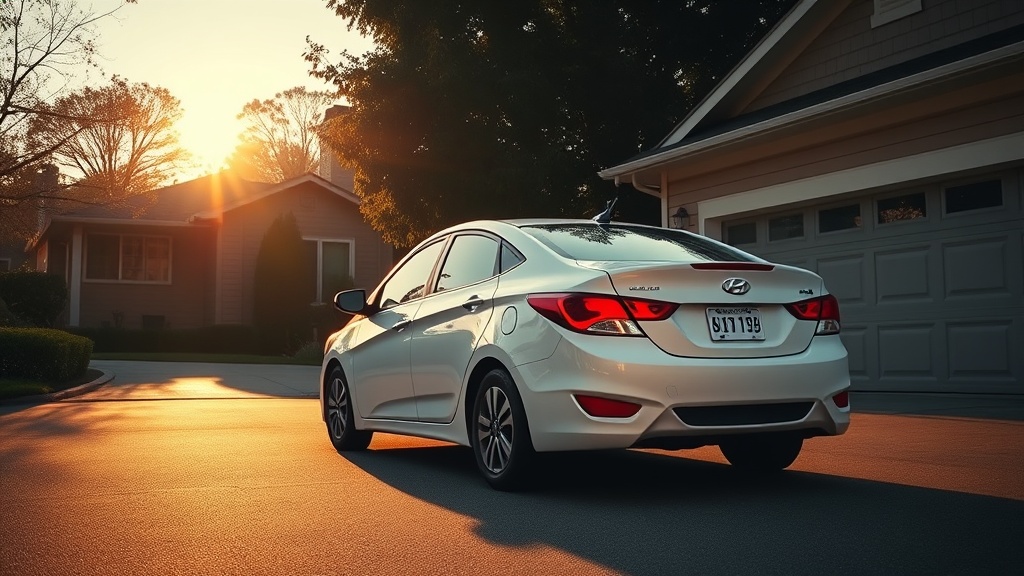 Hyundai Accent 2017 parado em driveway americano — renda extra com carro