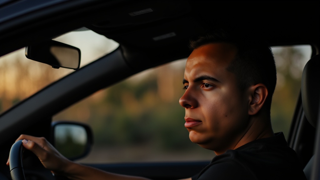 Felipe Miranda dentro de carro da frota de renda extra com carro nos EUA