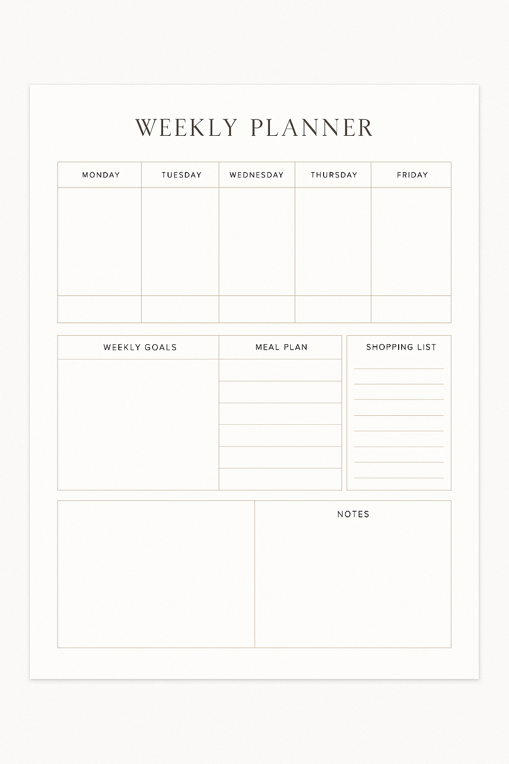 Weekly Planner Minimalist