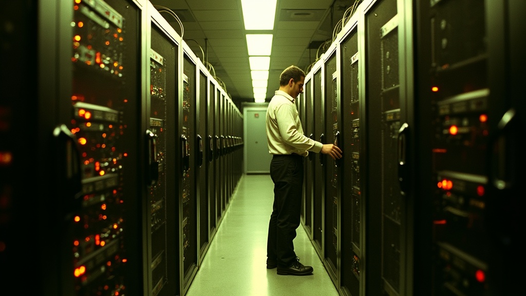 Early internet infrastructure — server room where the information age was built